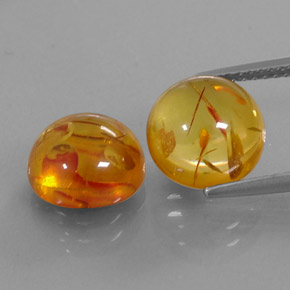 캐럿 천연 옐로우 오렌지 호박 보석, 투명한, 9.52 mm, 투명/반투명