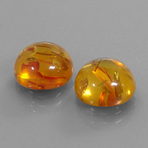 캐럿 천연 옐로우 오렌지 호박 보석, 투명한, 9.52 mm, 투명/반투명