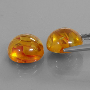 캐럿 천연 옐로우 오렌지 호박 보석, 투명한, 9.52 mm, 투명/반투명