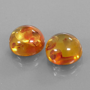 캐럿 천연 옐로우 오렌지 호박 보석, 투명한, 9.52 mm, 투명/반투명