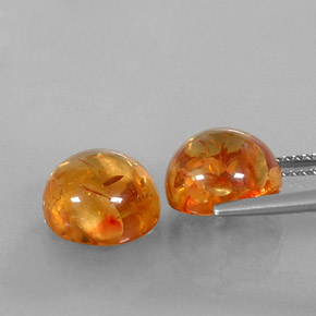 캐럿 천연 옐로우 오렌지 호박 보석, 투명한, 9.55 mm, 투명/반투명