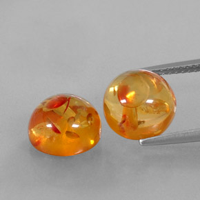캐럿 천연 옐로우 오렌지 호박 보석, 투명한, 9.56 mm, 투명/반투명