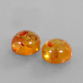 캐럿 천연 옐로우 오렌지 호박 보석, 투명한, 9.56 mm, 투명/반투명