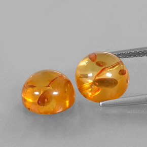 캐럿 천연 옐로우 오렌지 호박 보석, 투명한, 9.63 mm, 투명/반투명