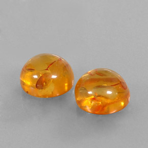 캐럿 천연 옐로우 오렌지 호박 보석, 투명한, 9.63 mm, 투명/반투명