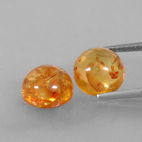 캐럿 천연 옐로우 오렌지 호박 보석, 투명한, 9.41 mm, 투명/반투명
