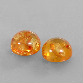캐럿 천연 옐로우 오렌지 호박 보석, 투명한, 9.41 mm, 투명/반투명