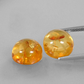 캐럿 천연 옐로우 오렌지 호박 보석, 투명한, 9.52 mm, 투명/반투명