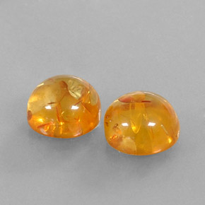 캐럿 천연 옐로우 오렌지 호박 보석, 투명한, 9.52 mm, 투명/반투명