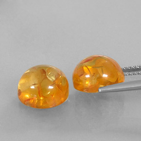 캐럿 천연 옐로우 오렌지 호박 보석, 투명한, 9.52 mm, 투명/반투명