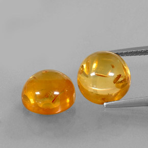캐럿 천연 옐로우 오렌지 호박 보석, 투명한, 9.72 mm, 투명/반투명