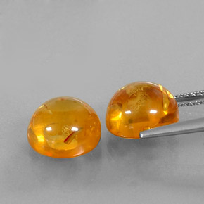 캐럿 천연 옐로우 오렌지 호박 보석, 투명한, 9.72 mm, 투명/반투명