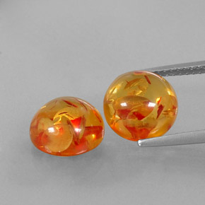 캐럿 천연 옐로우 오렌지 호박 보석, 투명한, 9.47 mm, 투명/반투명
