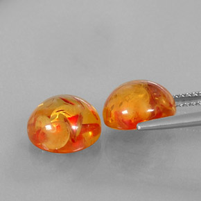 캐럿 천연 옐로우 오렌지 호박 보석, 투명한, 9.47 mm, 투명/반투명