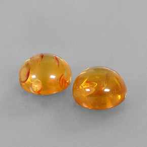 캐럿 천연 옐로우 오렌지 호박 보석, 투명한, 9.53 mm, 투명/반투명