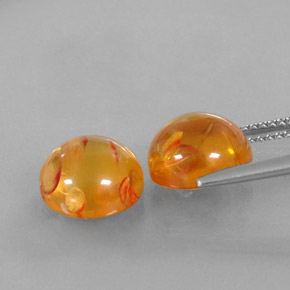 캐럿 천연 옐로우 오렌지 호박 보석, 투명한, 9.53 mm, 투명/반투명