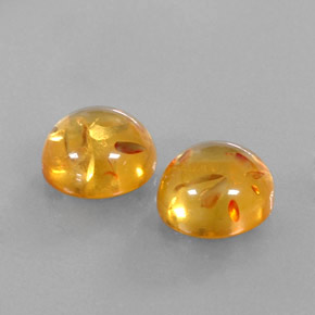 캐럿 천연 옐로우 오렌지 호박 보석, 투명한, 9.58 mm, 투명/반투명