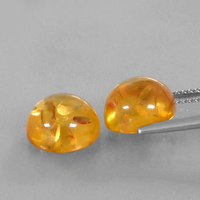 캐럿 천연 옐로우 오렌지 호박 보석, 투명한, 9.58 mm, 투명/반투명
