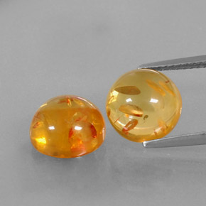 캐럿 천연 옐로우 오렌지 호박 보석, 투명한, 9.57 mm, 투명/반투명