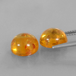 캐럿 천연 옐로우 오렌지 호박 보석, 투명한, 9.57 mm, 투명/반투명