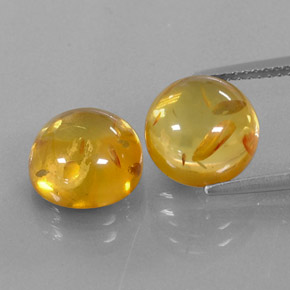 캐럿 천연 옐로우 오렌지 호박 보석, 투명한, 9.56 mm, 투명/반투명