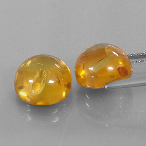 캐럿 천연 옐로우 오렌지 호박 보석, 투명한, 9.56 mm, 투명/반투명