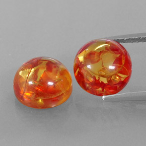 캐럿 천연 오렌지 호박 보석, 투명한, 9.44 mm, 투명/반투명