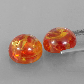캐럿 천연 오렌지 호박 보석, 투명한, 9.44 mm, 투명/반투명