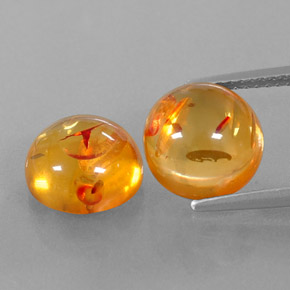 캐럿 천연 옐로우 오렌지 호박 보석, 투명한, 9.61 mm, 투명/반투명