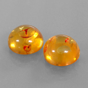 캐럿 천연 옐로우 오렌지 호박 보석, 투명한, 9.61 mm, 투명/반투명