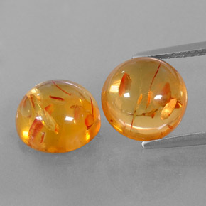 캐럿 천연 옐로우 오렌지 호박 보석, 투명한, 9.63 mm, 투명/반투명