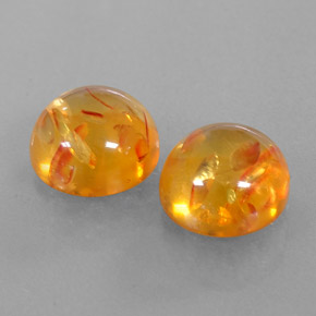 캐럿 천연 옐로우 오렌지 호박 보석, 투명한, 9.63 mm, 투명/반투명