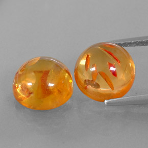 캐럿 천연 옐로우 오렌지 호박 보석, 투명한, 9.50 mm, 투명/반투명