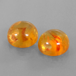 캐럿 천연 옐로우 오렌지 호박 보석, 투명한, 9.50 mm, 투명/반투명