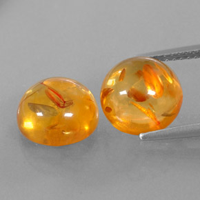 캐럿 천연 옐로우 오렌지 호박 보석, 투명한, 9.57 mm, 투명/반투명