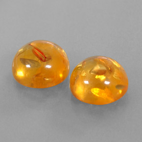 캐럿 천연 옐로우 오렌지 호박 보석, 투명한, 9.57 mm, 투명/반투명