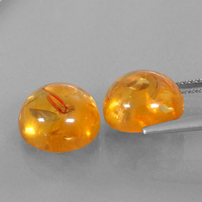 캐럿 천연 옐로우 오렌지 호박 보석, 투명한, 9.57 mm, 투명/반투명