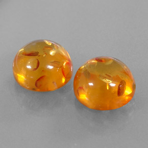 캐럿 천연 옐로우 오렌지 호박 보석, 투명한, 9.59 mm, 투명/반투명