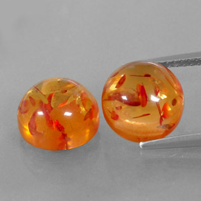 캐럿 천연 옐로우 오렌지 호박 보석, 투명한, 9.48 mm, 투명/반투명