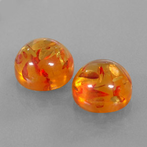 캐럿 천연 옐로우 오렌지 호박 보석, 투명한, 9.48 mm, 투명/반투명