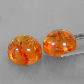 캐럿 천연 옐로우 오렌지 호박 보석, 투명한, 9.48 mm, 투명/반투명