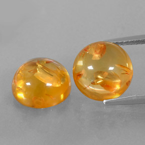 캐럿 천연 옐로우 오렌지 호박 보석, 투명한, 9.61 mm, 투명/반투명