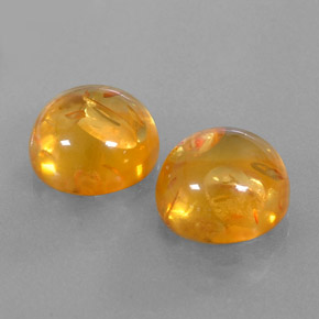 캐럿 천연 옐로우 오렌지 호박 보석, 투명한, 9.61 mm, 투명/반투명