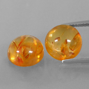 캐럿 천연 옐로우 오렌지 호박 보석, 투명한, 9.59 mm, 투명/반투명