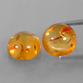 캐럿 천연 옐로우 오렌지 호박 보석, 투명한, 9.60 mm, 투명/반투명