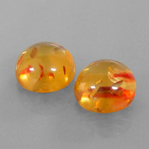 캐럿 천연 옐로우 오렌지 호박 보석, 투명한, 9.60 mm, 투명/반투명