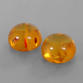 캐럿 천연 옐로우 오렌지 호박 보석, 투명한, 9.60 mm, 투명/반투명