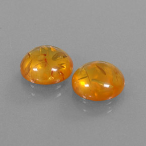 캐럿 천연 옐로우 오렌지 호박 보석, 투명한, 9.25 mm, 투명/반투명