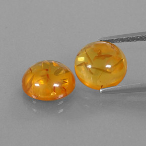 캐럿 천연 옐로우 오렌지 호박 보석, 투명한, 9.25 mm, 투명/반투명