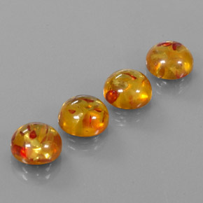 캐럿 천연 옐로우 오렌지 호박 보석, 투명한, 9.52 mm, 투명/반투명